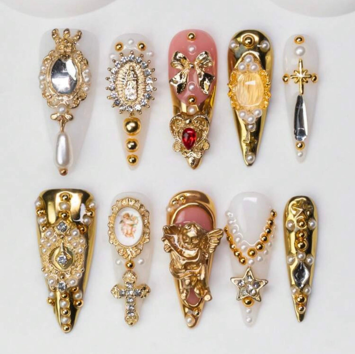 Handmade 10 PCsNail Set- HM014