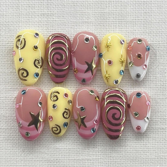 Handmade 10 PCsNail Set- HM013